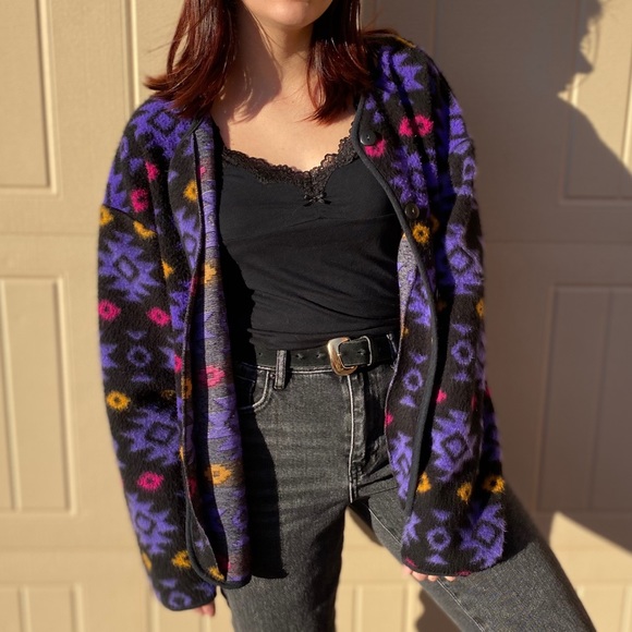 Vintage Geometric Fleece Jacket - Picture 3 of 7